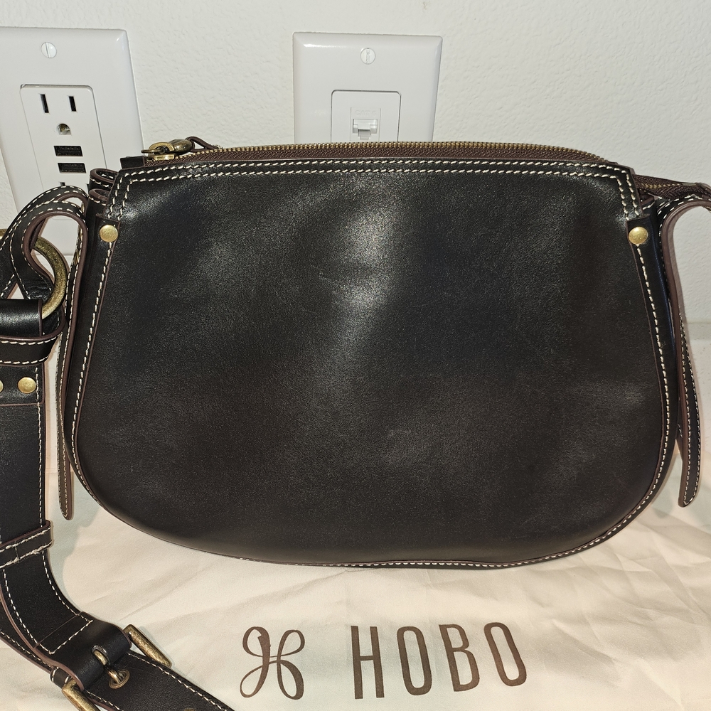 Hobo Black Leather Crossbody Bag
